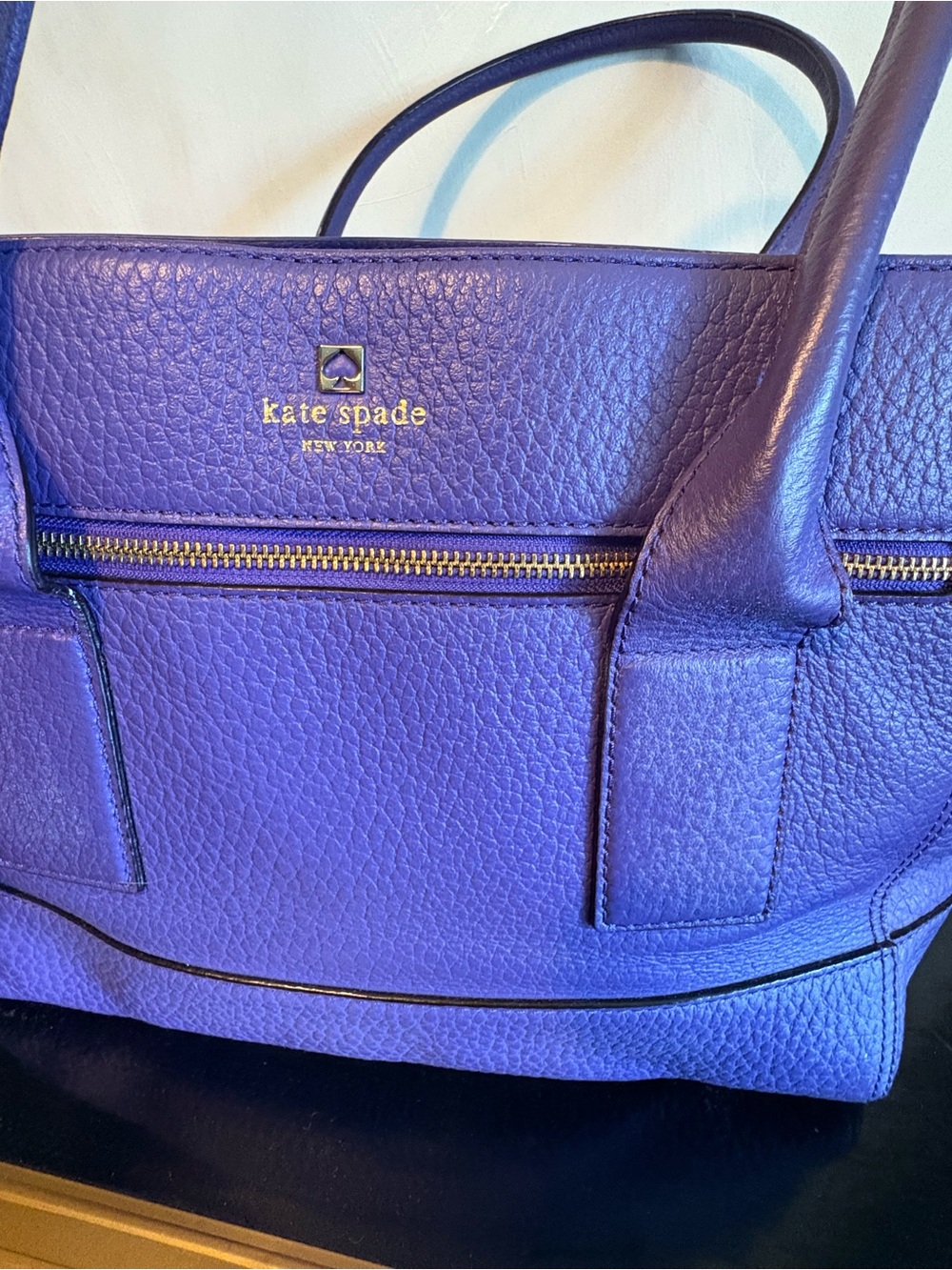kate spade Purple Pebbled Leather Tote Bag - Picture 2 of 6